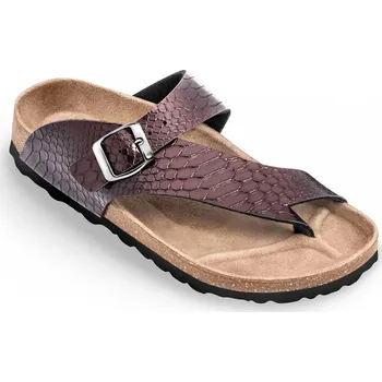 Dámské pantofle Obuv zdravotní FORcare 202050 hnědá potisk hadí vzor Velikost: 39