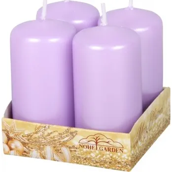 Svíčka Nohel Garden Svíčka adventní metalická lesklá - světle fialová - d4x8cm 4ks