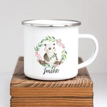 Domovi Bílý plecháček s vlastním jménem a pandou 360ml
