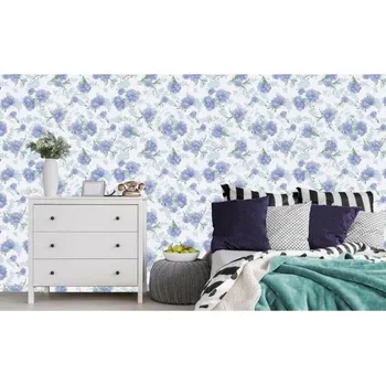 Tapeta DIMEX | Vliesová tapeta na zeď Dimex Line WP-071-01 | 0,75 x 10 m | bílá, modrá, zelená + Vliesová tapeta na zeď Dimex Line WP07201 v rozměru 0,75 x 10 m