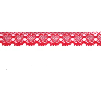 Krajka Krajka bavlněná 75133 paličkovaná šíře 19mm červená (30m/bal.)