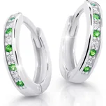 Cutie Jewellery Dětské náušnice z bílého zlata kroužky C3342B-Green