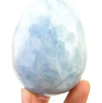 Přírodní kámen Vejce kalcit modrý 285g (Madagaskar)