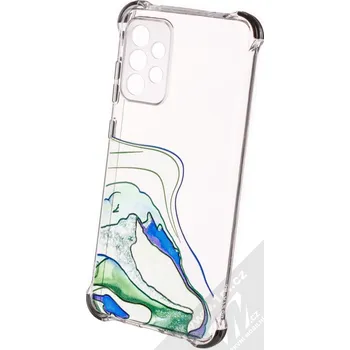 Pouzdro na mobilní telefon 1Mcz Trendy Vodomalba Anti-Shock Skinny TPU ochranný kryt pro Samsung Galaxy A72, Galaxy A72 5G průhledná zelená černá (transparent green black)