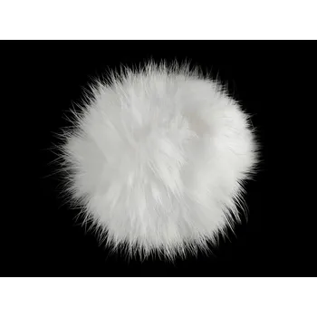 Kožešinová bambule s poutkem Ø6 cm, barva 1 bílá