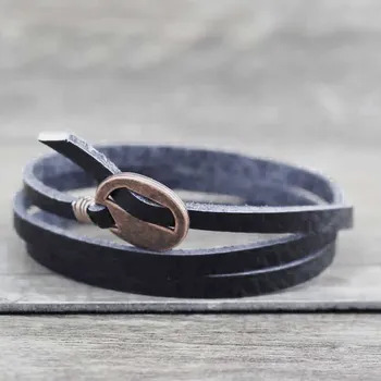 Náramek Amparo Miranda® Dámský kožený náramek s bronzovou sponou