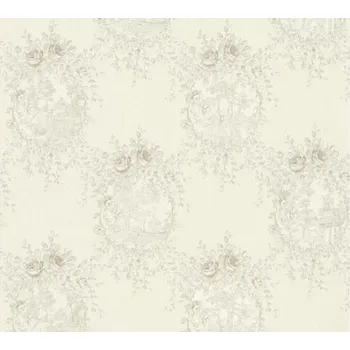 A.S. Création | Vliesová tapeta na zeď Chateau 34499-5 | 0,53 x 10,05 m | šedá, metalická + Šedá, metalická vliesová tapeta na stěnu 344995 v rozměru 0,53 x 10,05 m