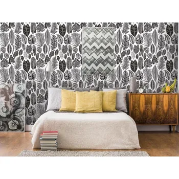 Tapeta DIMEX | Vliesová tapeta na zeď Dimex Line WP-212-01 | 0,75 x 10 m | bílá, černá, šedá + Vliesová tapeta na zeď Dimex Line WP21301 v rozměru 0,75 x 10 m