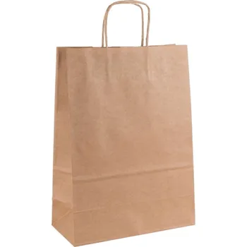 Dárková taška Papírová taška s krouceným uchem 220x110x295 mm, kraft, 10 ks