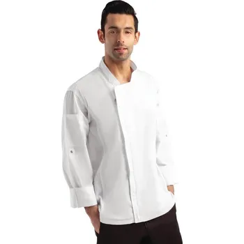 Gastro oděv Chef Works Urban kuchařský rondon Hartford z lehkého materiálu se zipem L/S bílý – velikost Velikost: M