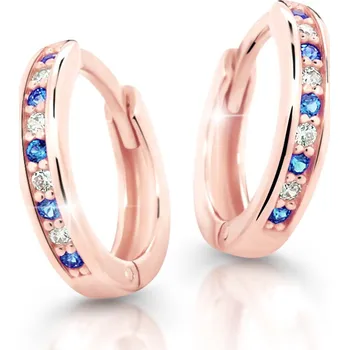 Náušnice Cutie Jewellery Dětské náušnice kroužky C3342R-Modrá