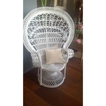 Křeslo Ratanové PAVÍ křeslo - bílé