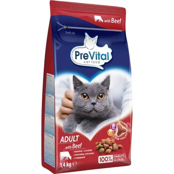 Krmivo pro kočku PreVital Adult Cat hovězí 1,4 kg