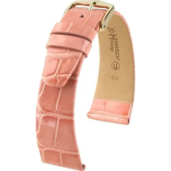 Módní doplněk Kožený řemínek Hirsch Prestige M 02307123-1, oranžový, aligátoří kůže, délka M, Quick Release - 14 mm (spona 12mm)