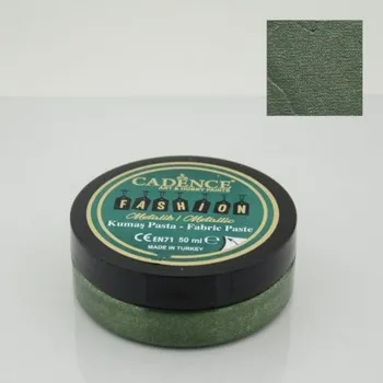 Speciální výtvarná barva 3D metalická textilní pasta Cadence 50 ml - zelená -