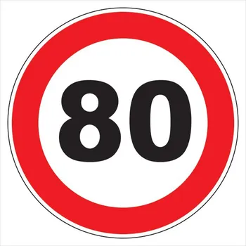 Samolepící dekorace Walteco Samolepka omezení rychlosti 80 km 150 mm