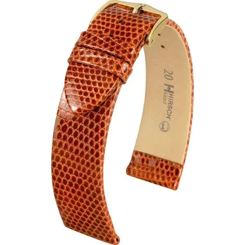 Řemínek na hodinky Kožený řemínek Hirsch Lizard M 01766170-1, hnědý, ještěrčí kůže, délka M, Quick Release