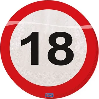Papírový ubrousek FOLAT Ubrousky dopravní značka 18 let , 33x33cm 20ks/bal.