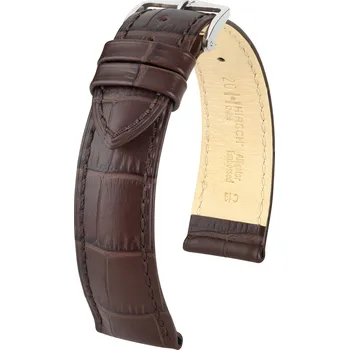 Řemínek na hodinky Kožený řemínek Hirsch Duke L 01029010-2, hnědý, teletina, délka L, Quick Release - 19 mm