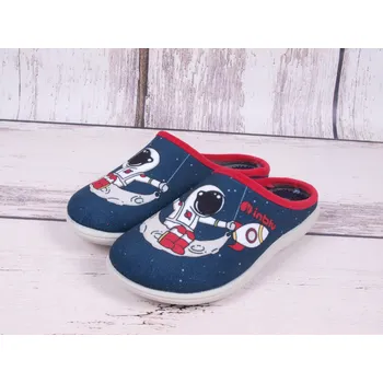 Chlapecké bačkory Pantofle papuče bačkory Inblu B9-39-004 tmavomodré s kosmonautem a raketou velikost: 29