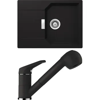 Kuchyňský dřez Set Schock S19-2 (dřez Manhattan D-100S Onyx + baterie Cosmo.120 Onyx)