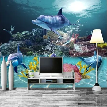 Tapeta Solution Media 3D tapeta - Delfíni MU886 1 - Voděodolné plátno - Textilní tapeta omyvatelná - 250g/m2