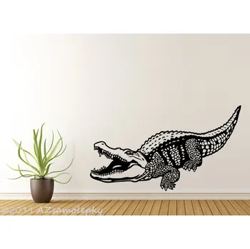 Samolepící dekorace Samolepky na zeď - Krokodýl - M (75 x 43 cm)