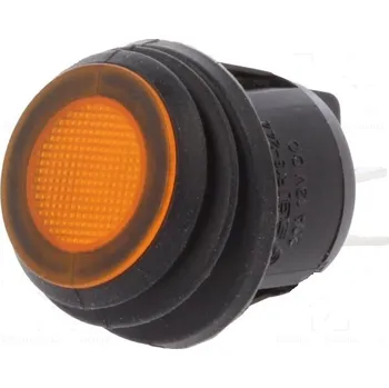vypínač SCI ROCKER DPST pol: 2 ON-OFF 20A/12VDC žlutá IP65 doutnavka 50mΩ