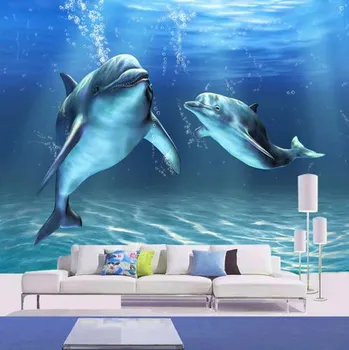 Tapeta Solution Media 3D tapeta - Dva delfíni III. MU200 1 - Voděodolné plátno - Textilní tapeta omyvatelná - 250g/m2