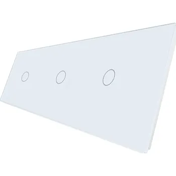 vypínač WELAIK trojnásobný skleněný panel 1+1+1 - bílý