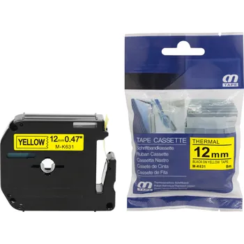 Pásek do tiskárny Kompatibilní páska Brother MK-631, 12mm x 8m, černý tisk / žlutý podklad