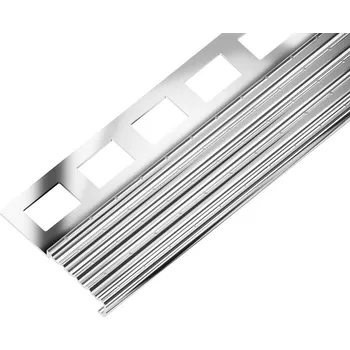 Stavební profil SP22/1 schodová lišta TREP-E, nerez lesk V2A protiskluz, 2 mm, 2,5 m