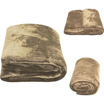 Prostěradlo Numberoplus Mikroplyšové prostěradlo 180 x 200 cm- světle hnědé