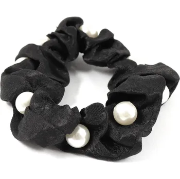 Látková gumička s perličkou Barva: černá