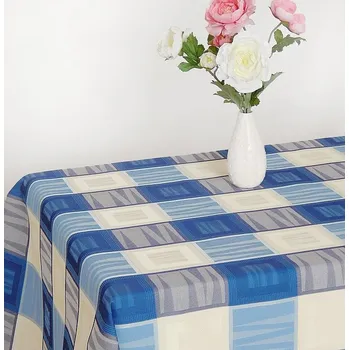 ubrus HEDVA ČESKÝ BROKÁT Ubrus Obreaska HROTY modrá/hnědá Rozměr ubrusu: standard 120x140