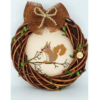 Obraz BRIMOON Věnec veverka hnědý pr. 25 cm