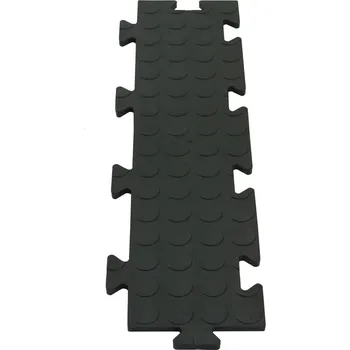Černá PVC vinylová zátěžová puzzle protiskluzová spojovací dlažba Tenax - 50 x 12 x 0,8 cm