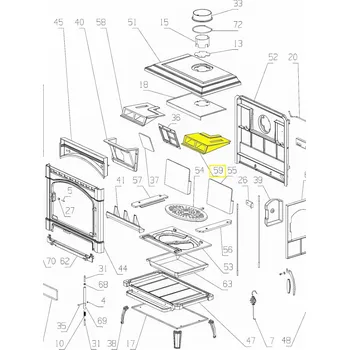 Krbová kamna NORDICA Pravý deflektor pro kamna ISOTTA EVO