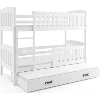 Postel BMS GROUP Patrová postel s přistýlkou KUBUS 3 90x200 cm, bílá/bílá (Volba matrace: Pěnová matrace)