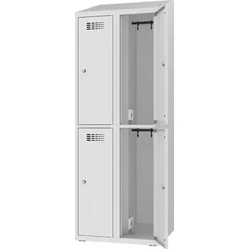 Skříň na dobíjení elektrického nářadí a elektroniky, 4 schránky, v x š x h: 1800x800x500 mm, dveře šedé RAL7035