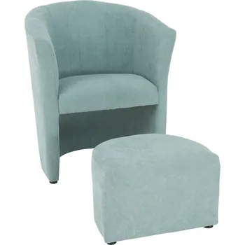 Křeslo Tempo Kondela Klubové křeslo s taburetem, mentolová, ROSE