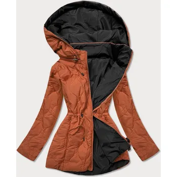 Rudo-černá oboustranná dámská prošívaná bunda (MHM-W589) odstíny oranžové XL (42)