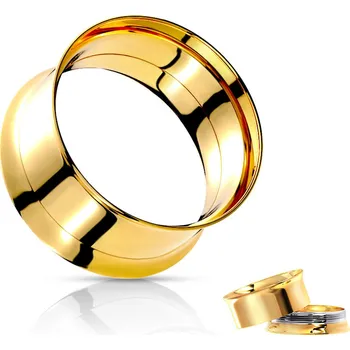 Piercing Šperky4U Zlacený šroubovací ocelový tunel do ucha - TN01080GD-08