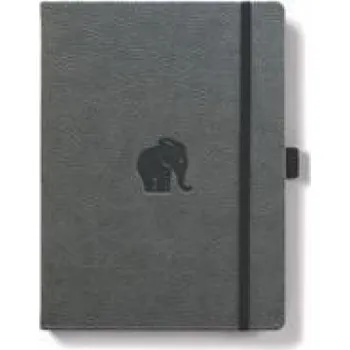 Blok Dingbats A5+ Wildlife Grey Elephant Notebook - Plain (EN)