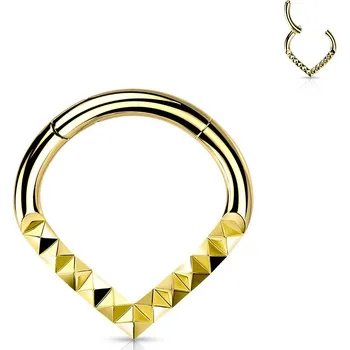 Piercing Šperky4U Zlacený segment piercing špičatý - helix / cartilage / tragus piercing 1,2 x 8 mm - NS0054GD-1208