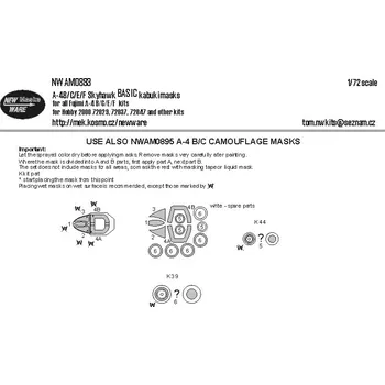 Plastikový model 1/72 Mask A-4B/C/E/F Skyhawk BASIC (H.2000/FUJI)