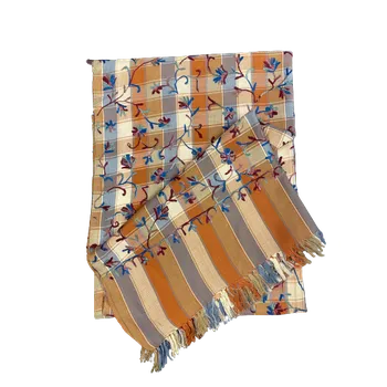 Šála Top textil Ručně vyšívaná kostkovaná šála