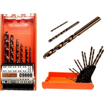 Vrták RICHMANN Kobaltové vrtáky do kovu 1,5–6,5 mm, sada kobaltových vrtáků 13ks