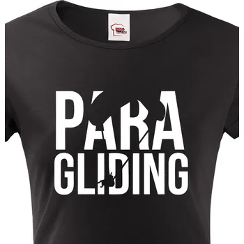 Dámské tričko Dámské tričko s motivem paragliding, Barva Černá, Velikost S, Canvas Dámské tričko s krátkým rukávem Bezvatriko.cz 108268
