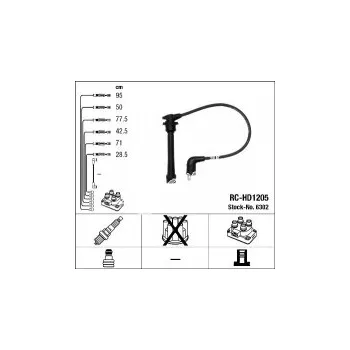 Zapalovací kabel Sada kabelů pro zapalování NGK RC-HD1205 - HYUNDAI